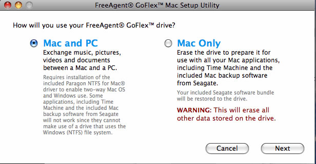 free agent goflex drive mac software download